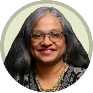 Suma Jacob photo in green circle bg