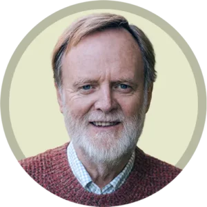 Peter Blake in green circle bg